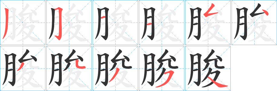 朘字笔顺写法