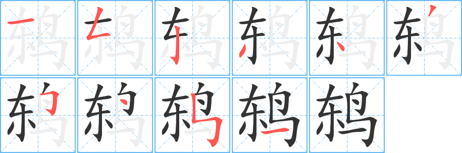 鸫字笔顺写法