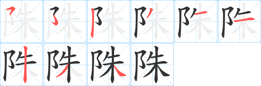 陎字笔顺写法