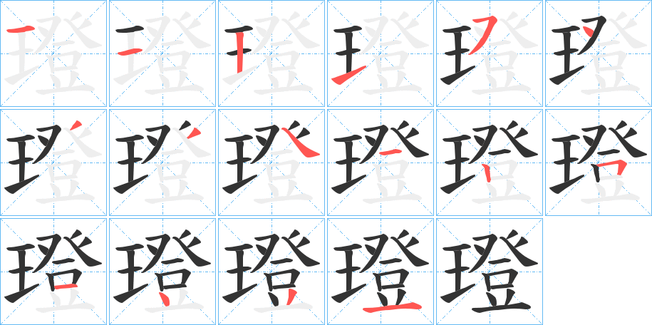 璒字笔顺写法