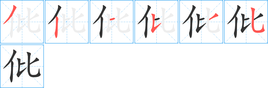 仳字笔顺写法