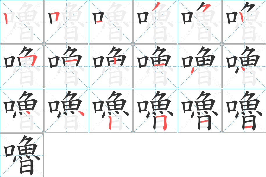 嚕字笔顺写法