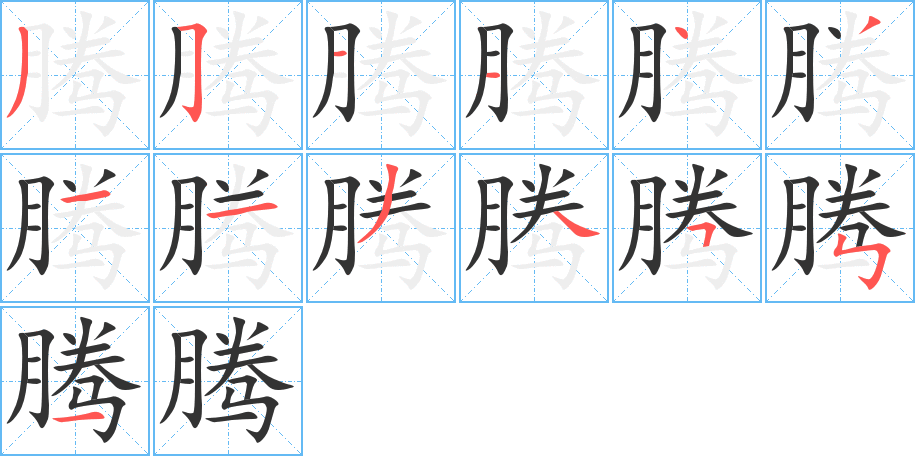 腾字笔顺写法
