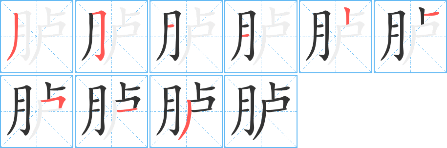 胪字笔顺写法