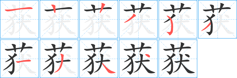获字笔顺写法