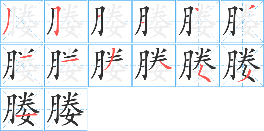 媵字笔顺写法