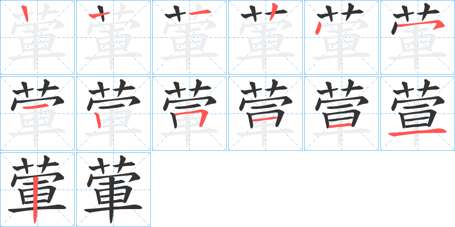 葷字笔顺写法