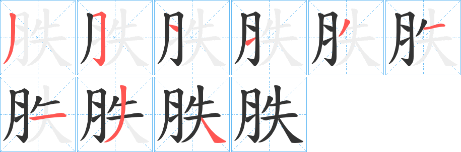 胅字笔顺写法
