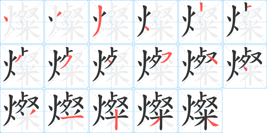 燦字笔顺写法