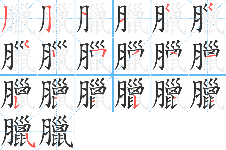 臘字笔顺写法