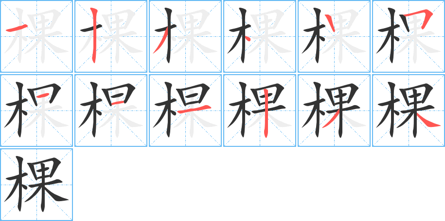 棵字笔顺写法