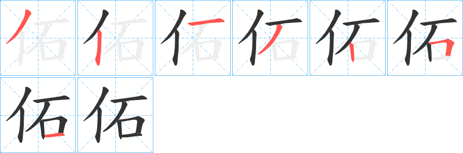 佦字笔顺写法