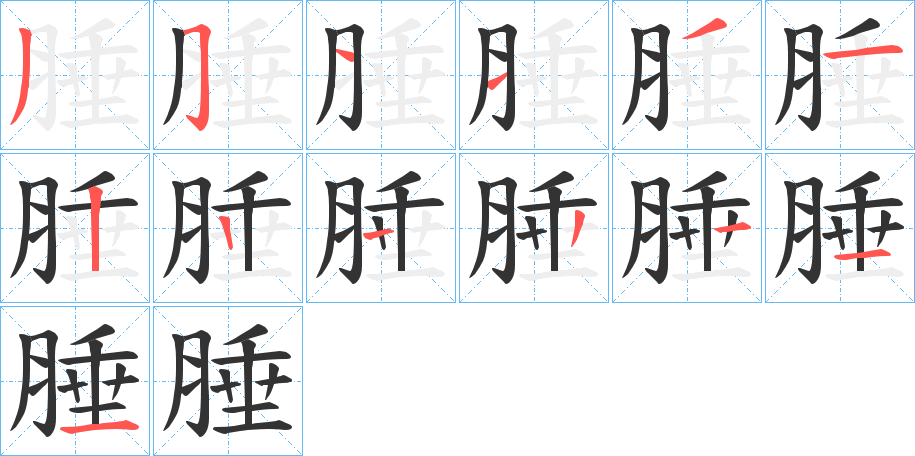 腄字笔顺写法