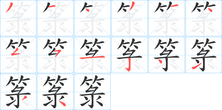 箓字笔顺写法