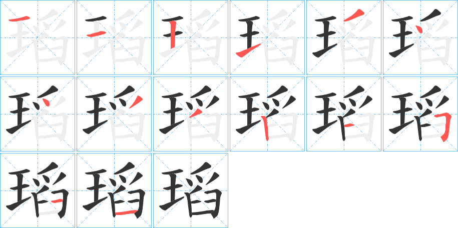 瑫字笔顺写法