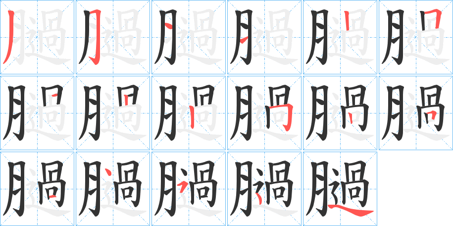 膼字笔顺写法