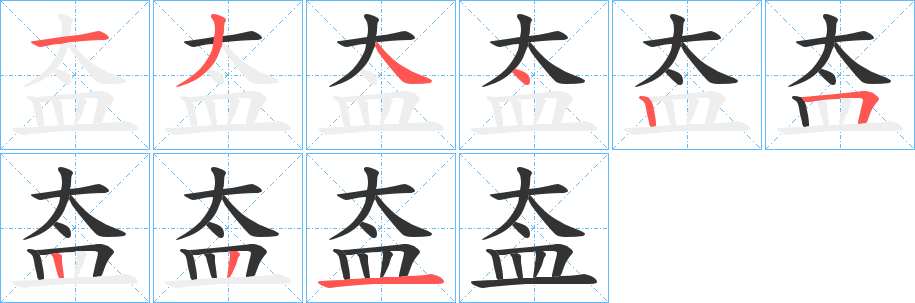 盇字笔顺写法