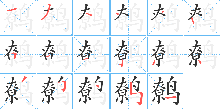 鹩字笔顺写法
