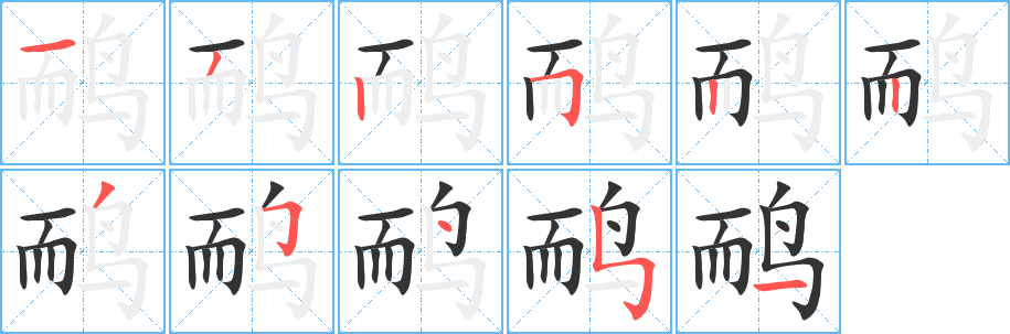 鸸字笔顺写法