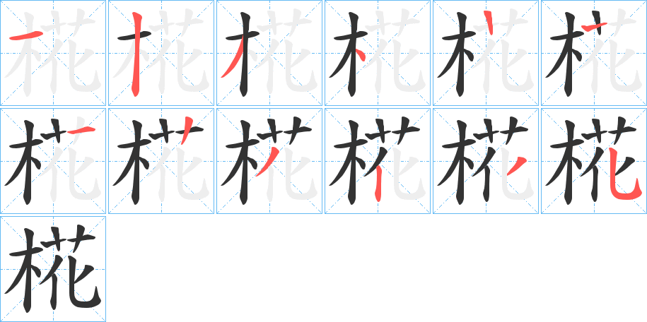 椛字笔顺写法