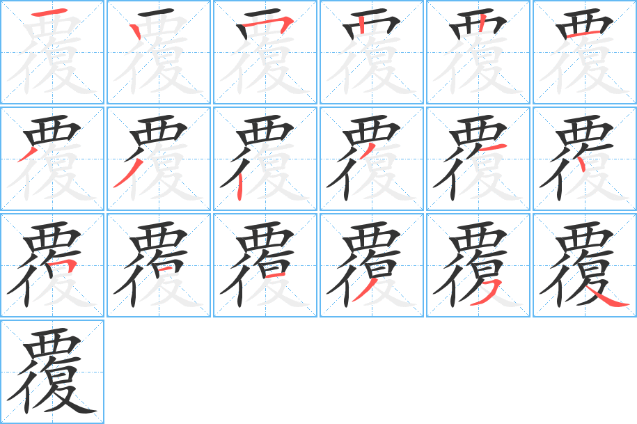 覆字笔顺写法