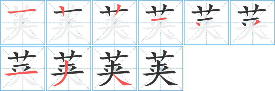 荚字笔顺写法
