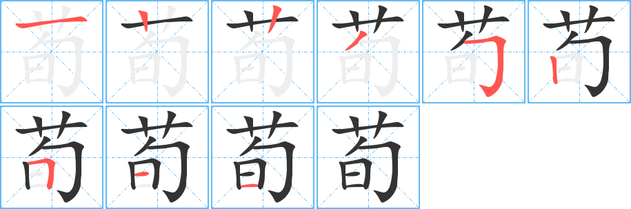 荀字笔顺写法