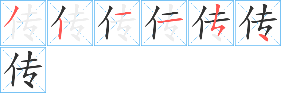 传字笔顺写法