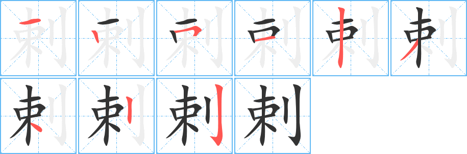 剌字笔顺写法