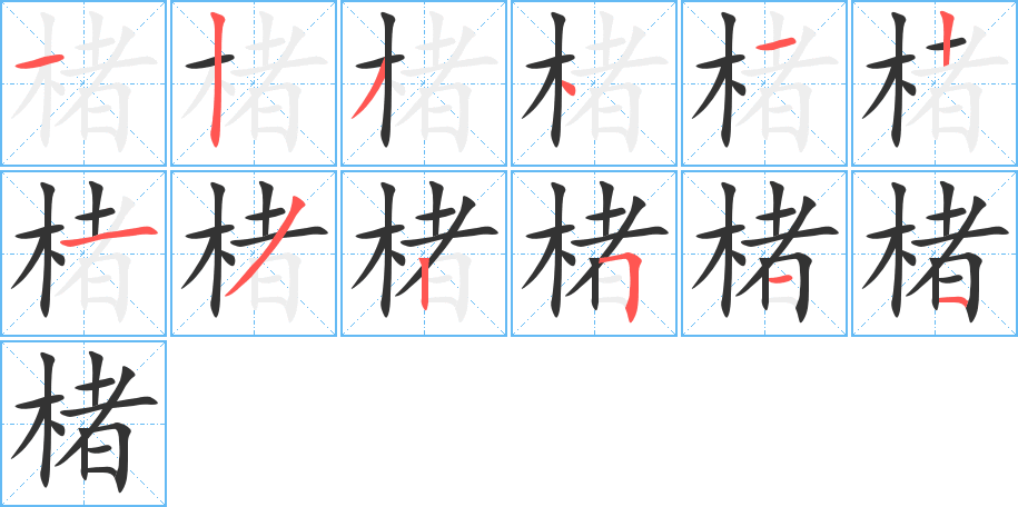 楮字笔顺写法