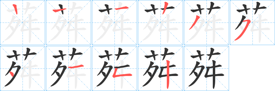 荈字笔顺写法
