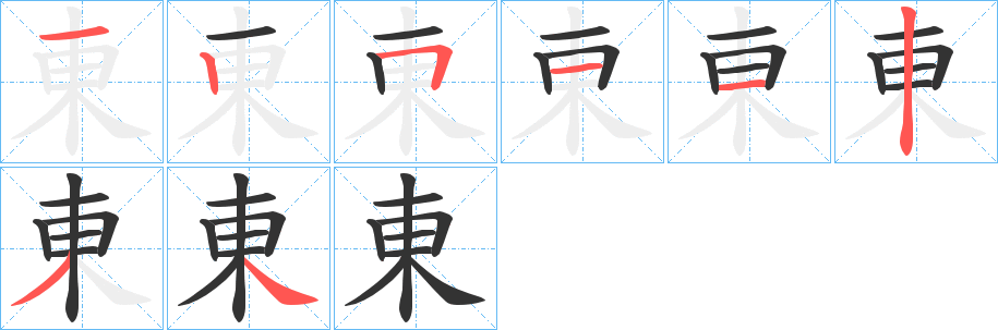 東字笔顺写法