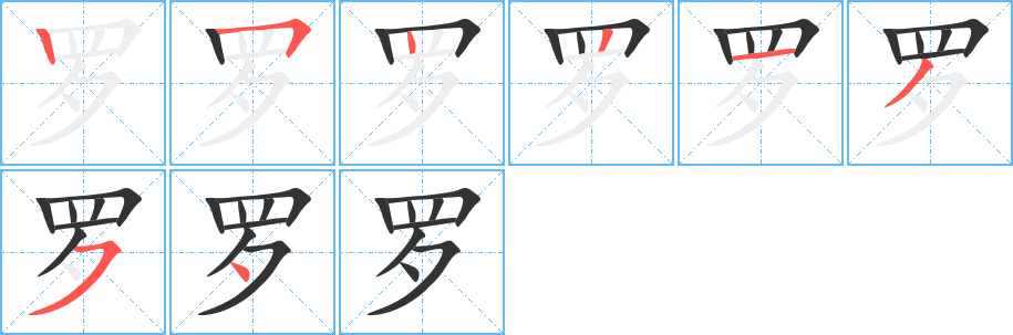 罗字笔顺写法