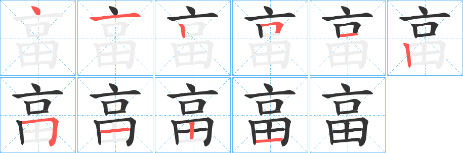 畗字笔顺写法