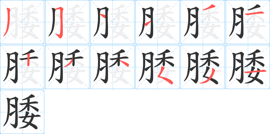 腇字笔顺写法