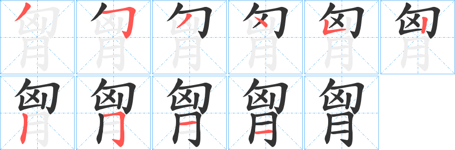 胷字笔顺写法