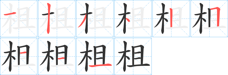 柤字笔顺写法