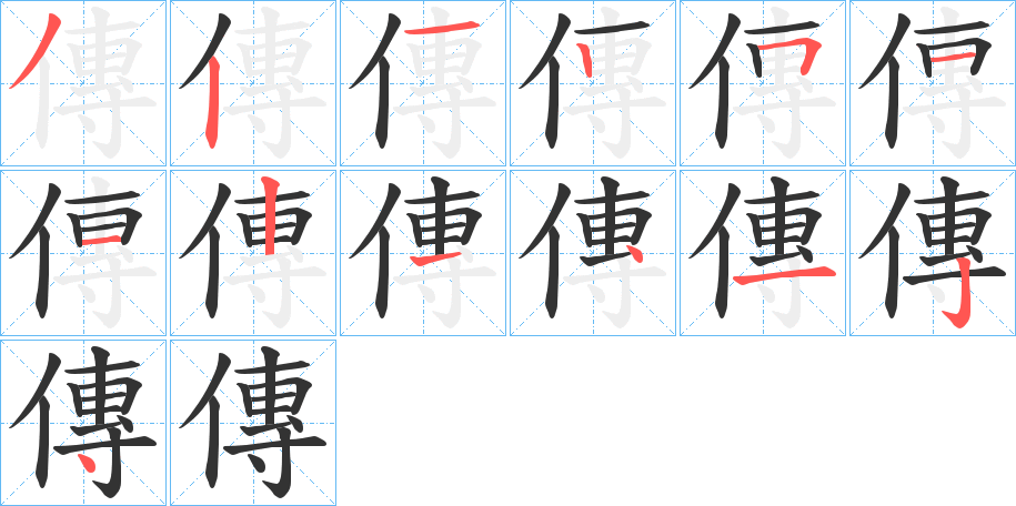 傳字笔顺写法