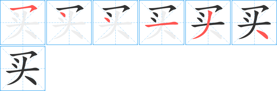 买字笔顺写法