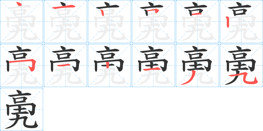 亴字笔顺写法