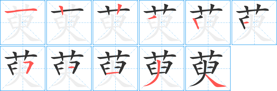 萸字笔顺写法