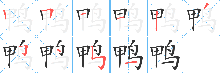 鸭字笔顺写法