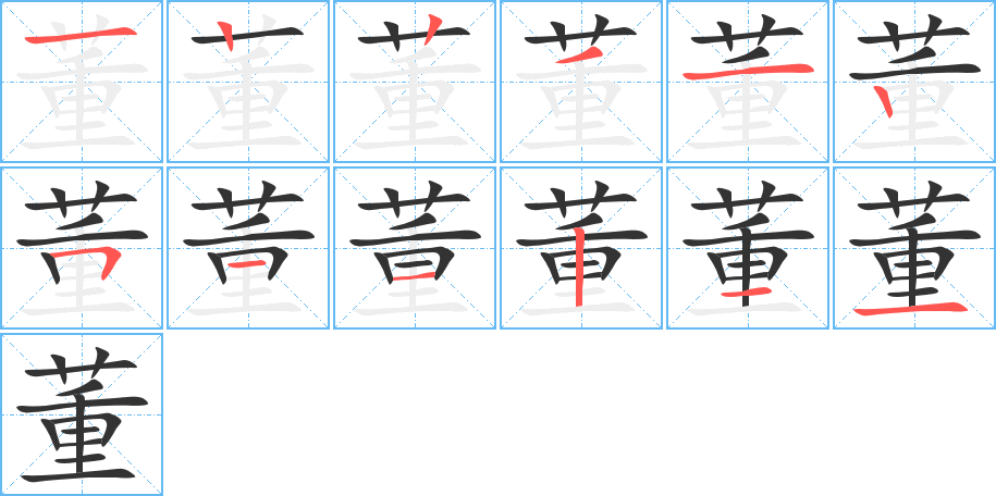 董字笔顺写法