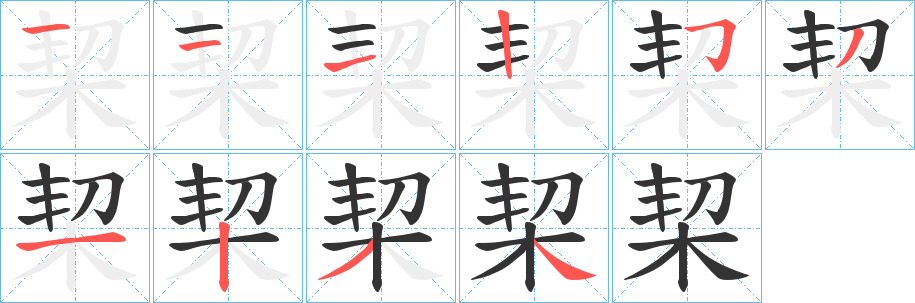 栔字笔顺写法