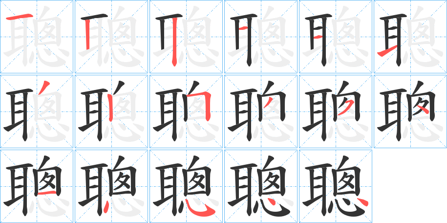 聰字笔顺写法