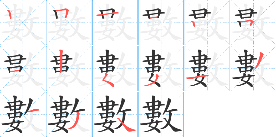 數字笔顺写法