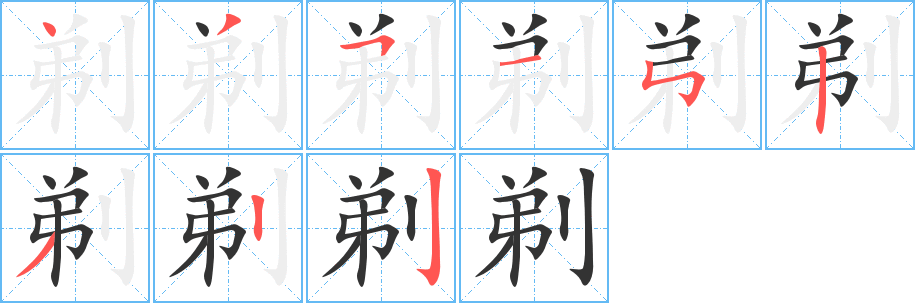 剃字笔顺写法