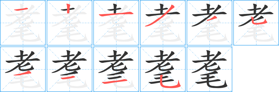 耄字笔顺写法