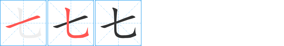 七字笔顺写法