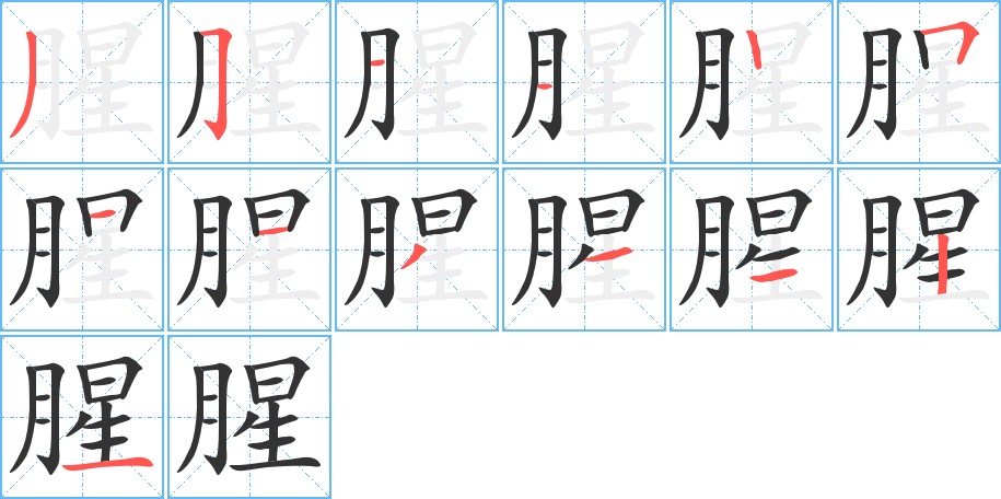 腥字笔顺写法